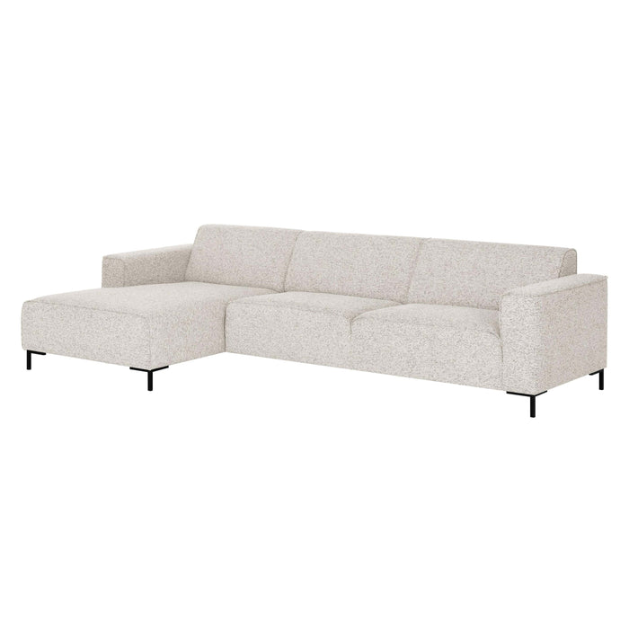 by fonQ Loft Hoekbank met Chaise Longue Links - Chenille Melange - Ecru