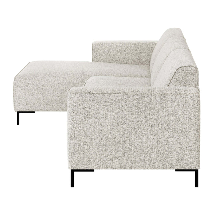 by fonQ Loft Hoekbank met Chaise Longue Links - Chenille Melange - Ecru