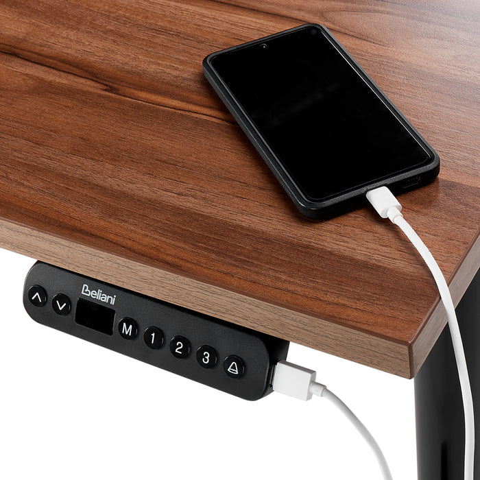 Beliani-DESTINAS-Elektrisch Verstelbaar bureau-Lichtgrijs-120 cm-MDF