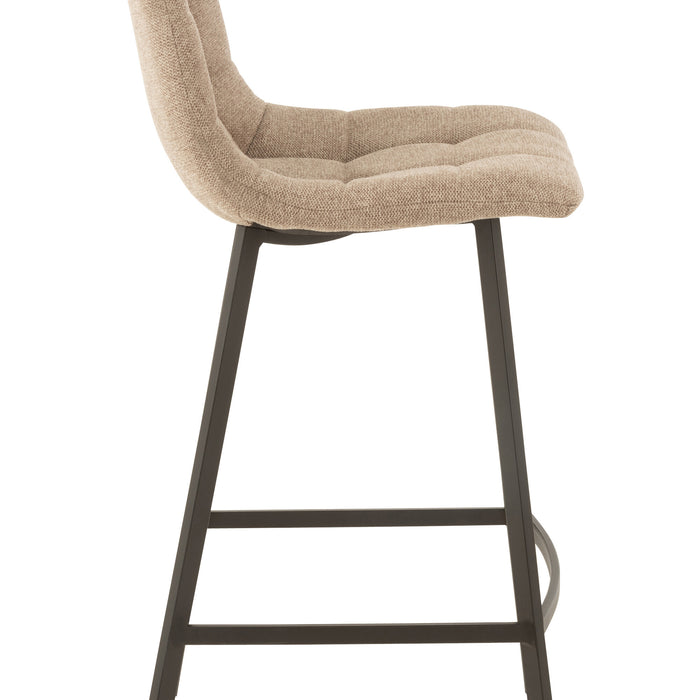 J-Line barstoel Stephane - textiel|metaal - beige - 2 stuks