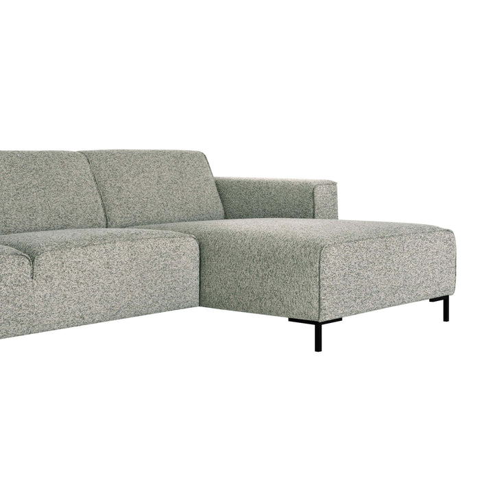 by fonQ Loft Hoekbank met Chaise Longue Links - Chenille Melange - Mintgroen
