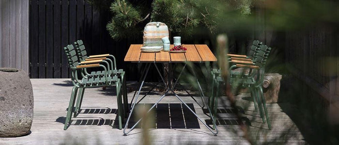 ReClips tuinstoel met bamboe armleuningen groen