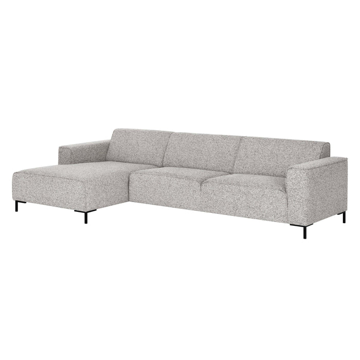 by fonQ Loft Hoekbank met Chaise Longue Links - Chenille Melange - Grijs