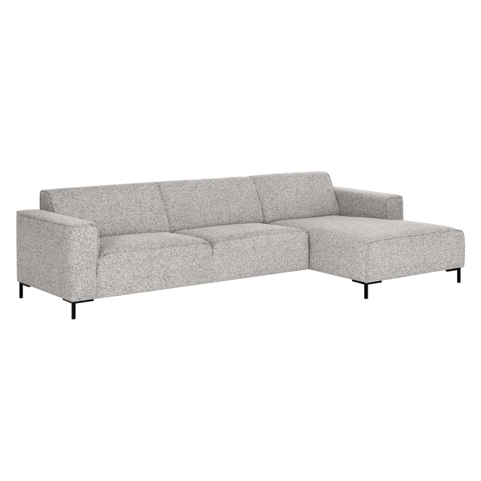 by fonQ Loft Hoekbank met Chaise Longue Rechts - Chenille Melange - Grijs