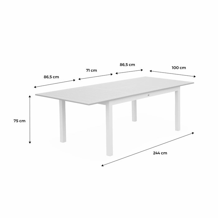 sweeek - Uitschuifbare aluminium tuintafel voor 8 personen