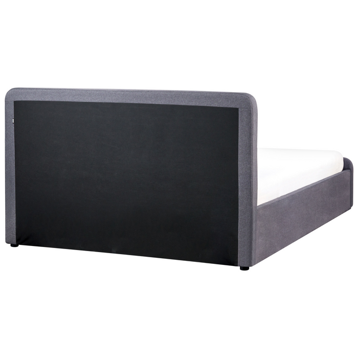 Beliani-RENNES -Bed met opbergruimte-Donkergrijs-160x200 cm-Polyester