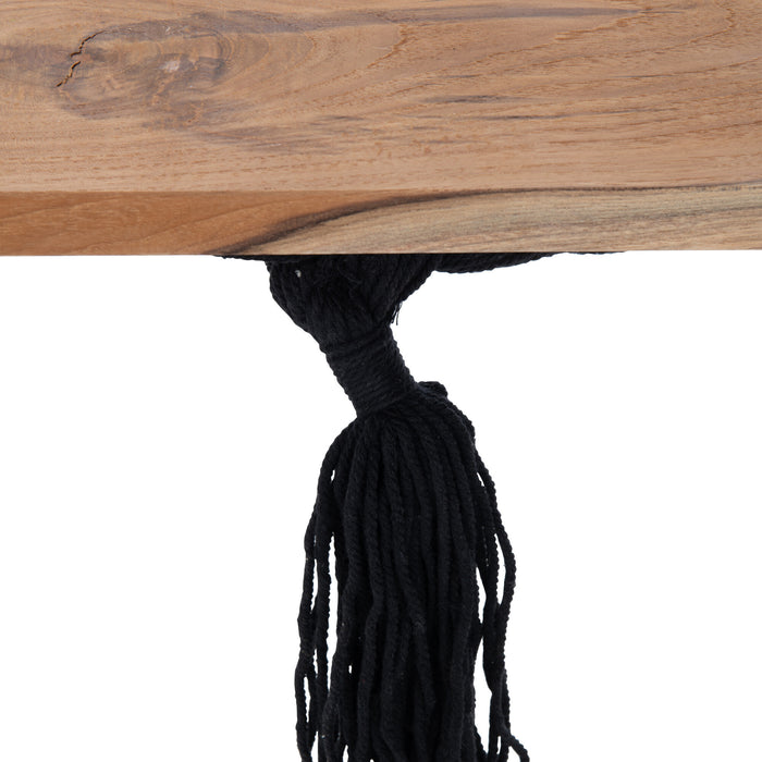 J-Line schommelstoel - katoen|alabasia hout - zwart