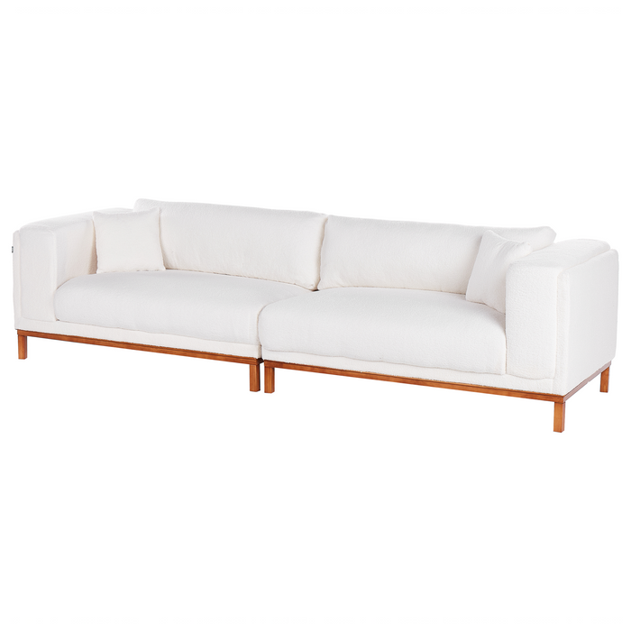 Beliani - VENG - Vierzitsbank - Gebroken wit - Bouclé