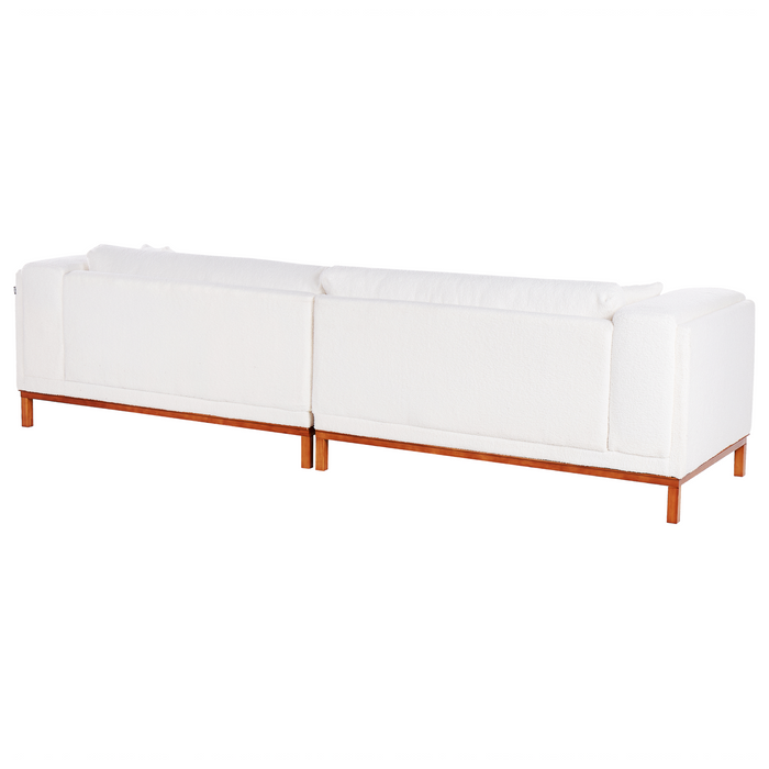 Beliani - VENG - Vierzitsbank - Gebroken wit - Bouclé