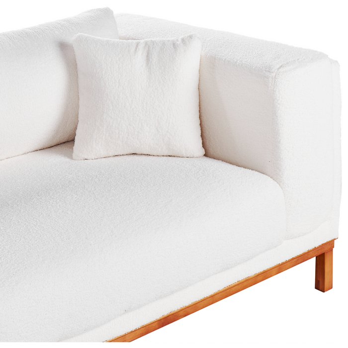 Beliani - VENG - Vierzitsbank - Gebroken wit - Bouclé