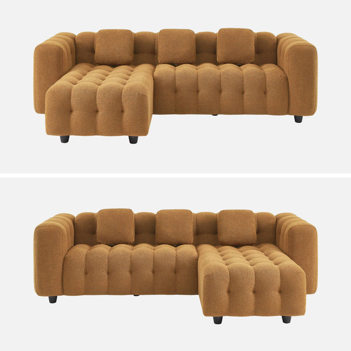 sweeek - Verstelbare hoekbank, boucléstof