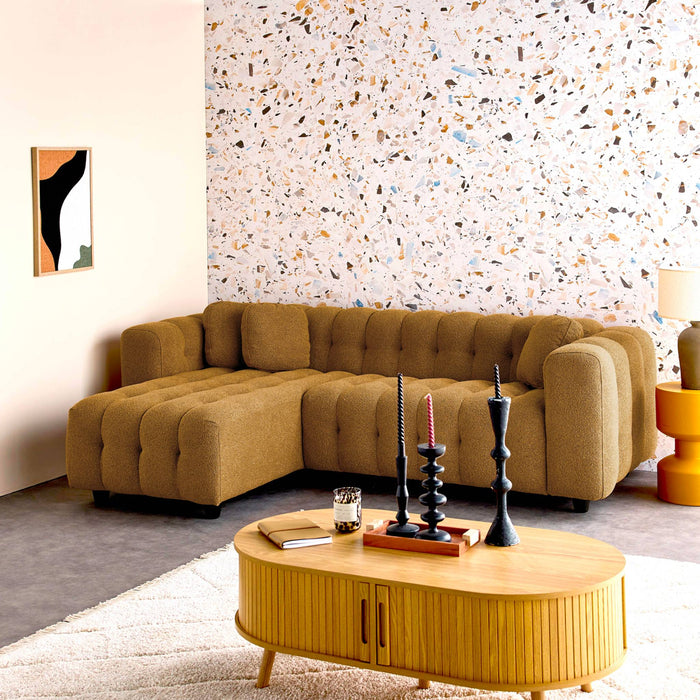 sweeek - Verstelbare hoekbank, boucléstof