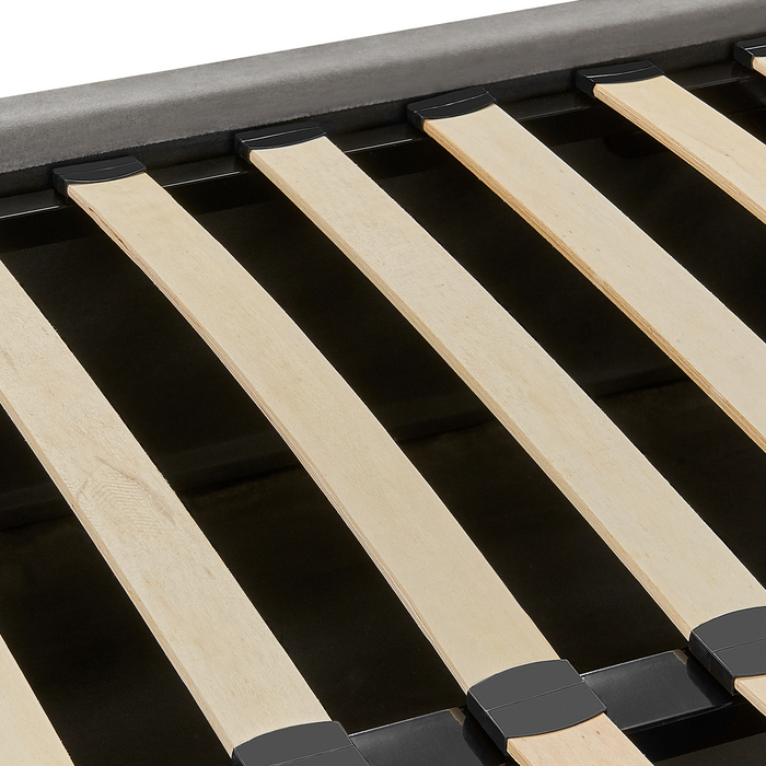 Beliani - VION - Bed met opbergruimte - Grijs - 140 x 200 cm - Fluweel