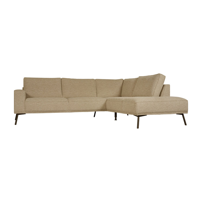 Hoekbank Alford - Beige - Textiel - 260x85x208cm (BxHxD)