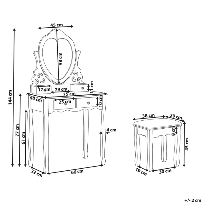 Beliani - DIVA - Kaptafel - Wit - MDF