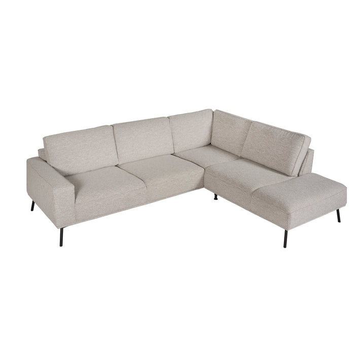 Hoekbank Alford - Beige - Textiel - 260x85x208cm (BxHxD)