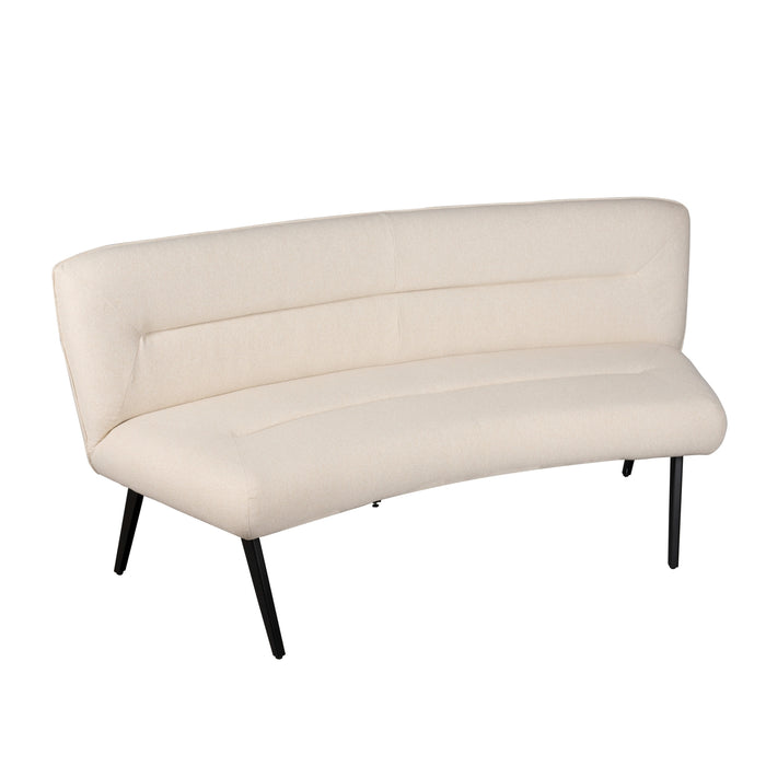 Eetkamerbank Bjorna - Beige - Textiel | Metaal