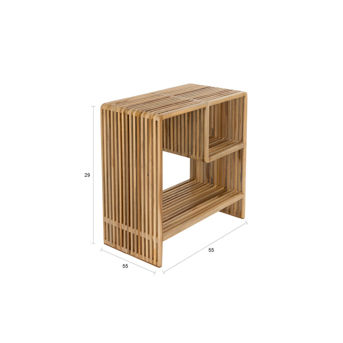 Housecraft Living Djia Bijzettafel| Nachtkastje Teak Hout - Bruin