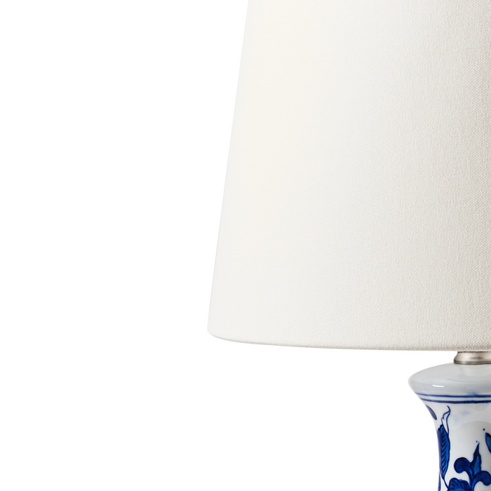 Beliani - CARMEN - Tafellamp - Wit|Blauw - Porselein|Linnen