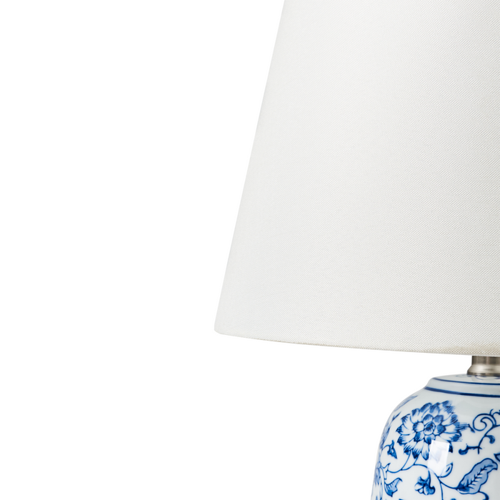 Beliani - AIBONITO - Tafellamp - Wit|Blauw - Porselein|Linnen