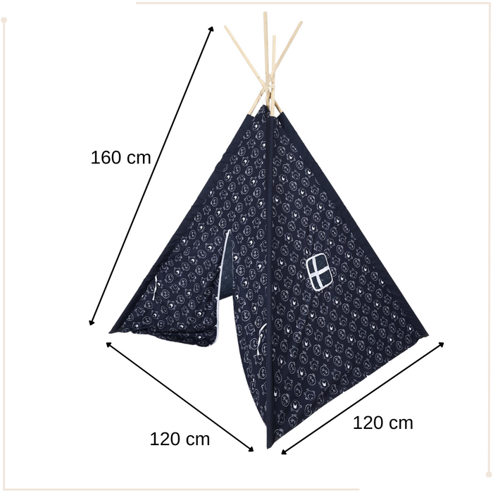 MISOU Tipi Tent voor Kinderen Speeltent 120x120x160cm Unisex Pop up...