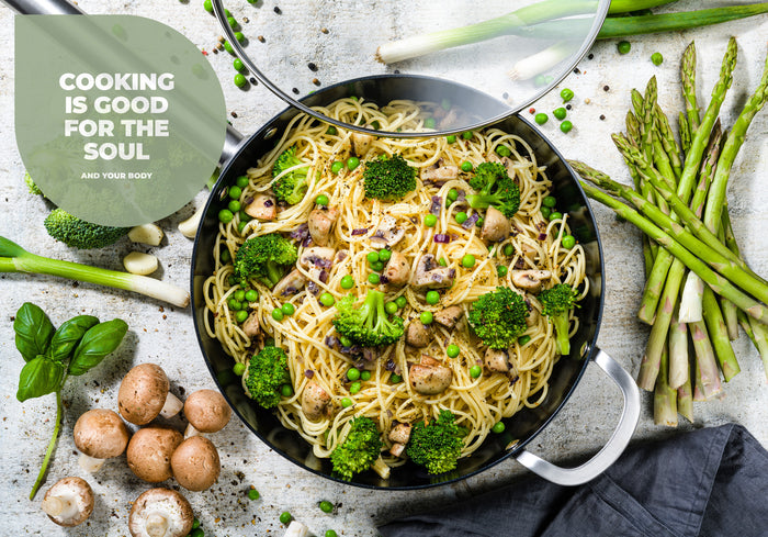 ISENVI Murray keramische wokpan met deksel 36 CM - RVS greep