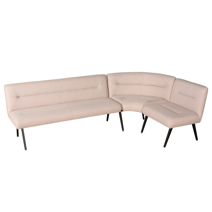 Eetkamerhoekbank Bjorna - Roze - Textiel | Metaal