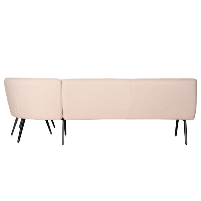 Eetkamerhoekbank Bjorna - Roze - Textiel | Metaal