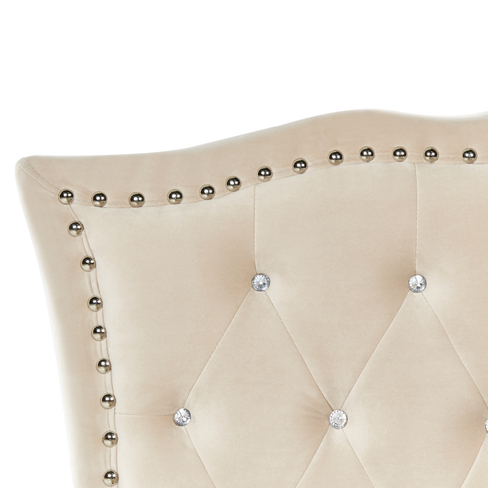 Beliani - METZ - Bed met opbergruimte - Beige - 90 x 200 cm - Fluweel