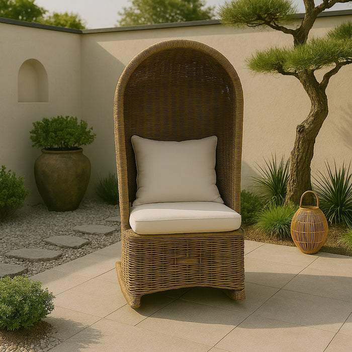 Vtw Living - Tuinstoel Rotan Bruin - Strandstoel - 160 x 80 x 80 cm