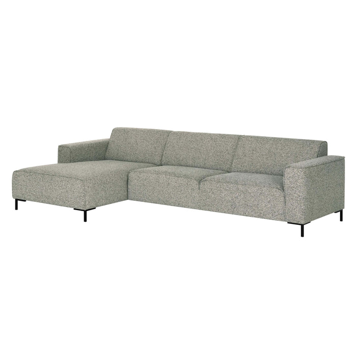 by fonQ Loft Hoekbank met Chaise Longue Links - Chenille Melange - Mintgroen