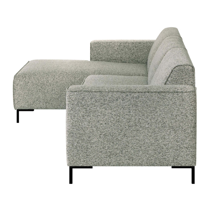 by fonQ Loft Hoekbank met Chaise Longue Links - Chenille Melange - Mintgroen