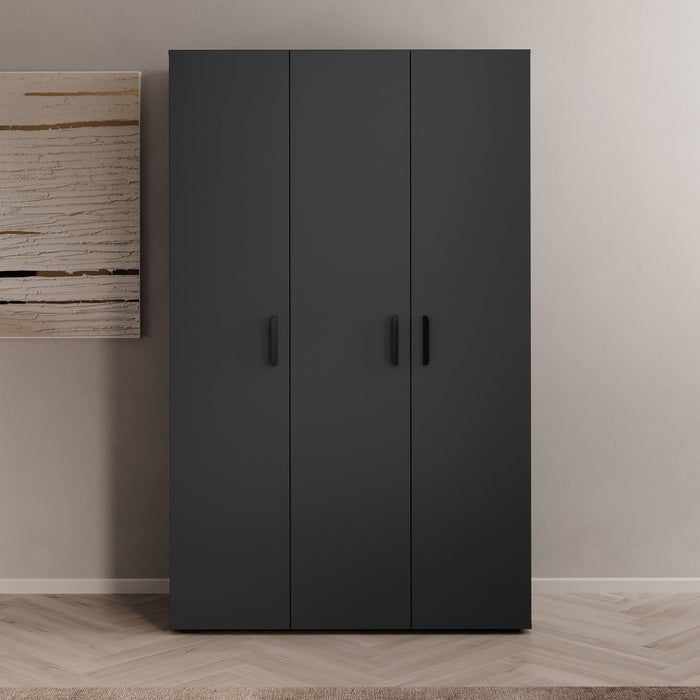 Meubella - Kledingkast Brussel - Antraciet - 111 cm