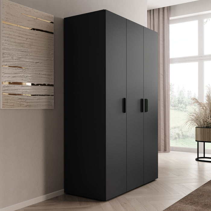 Meubella - Kledingkast Brussel - Antraciet - 111 cm