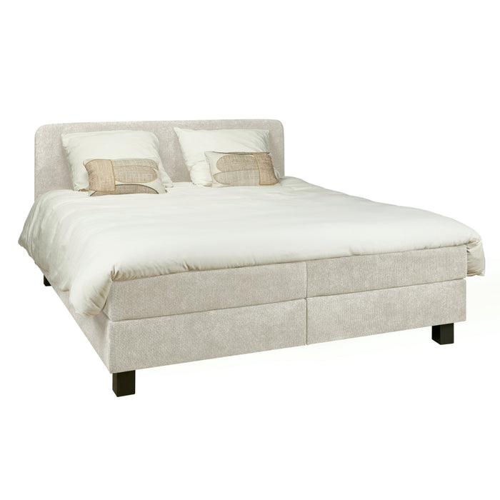 Boxspring Bilbao - Beige - Textiel - 180x105x206cm (BxHxD)
