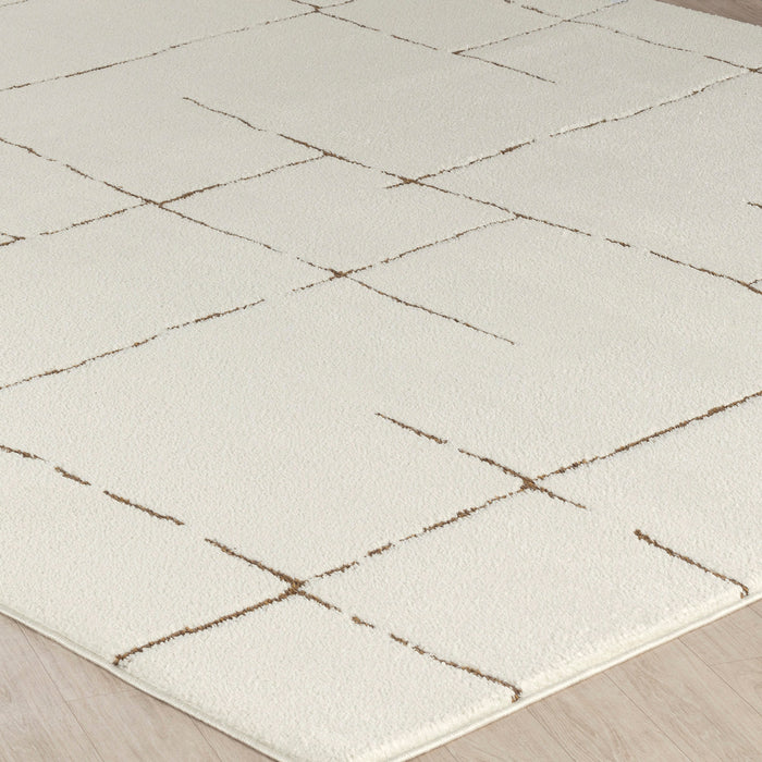 by fonQ Stribb Vloerkleed 200 x 275 cm - Latte