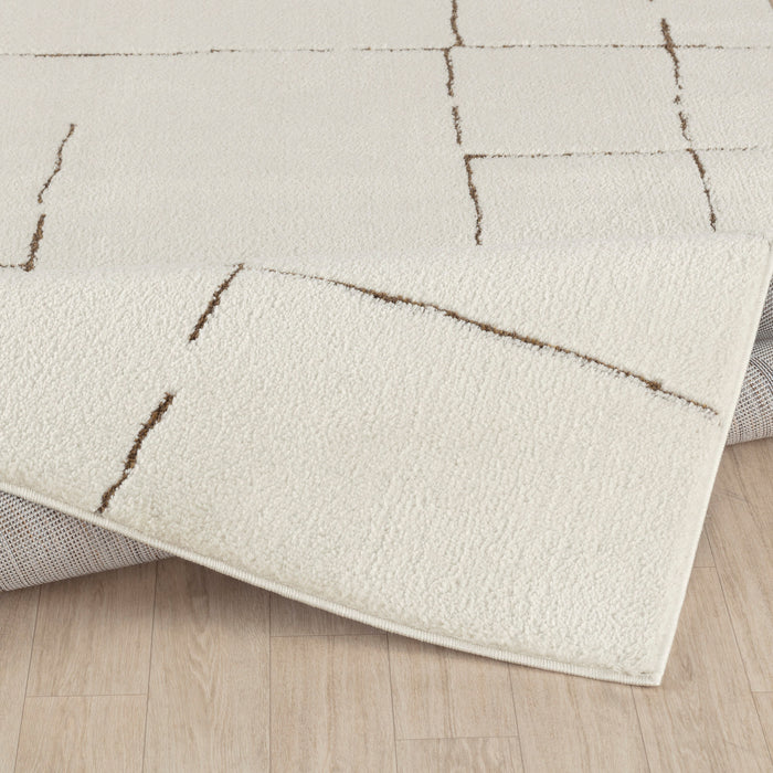 by fonQ Stribb Vloerkleed 200 x 275 cm - Latte