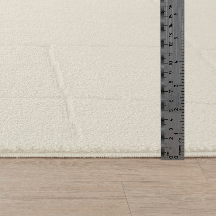 by fonQ Stribb Vloerkleed 200 x 275 cm - Ivoor