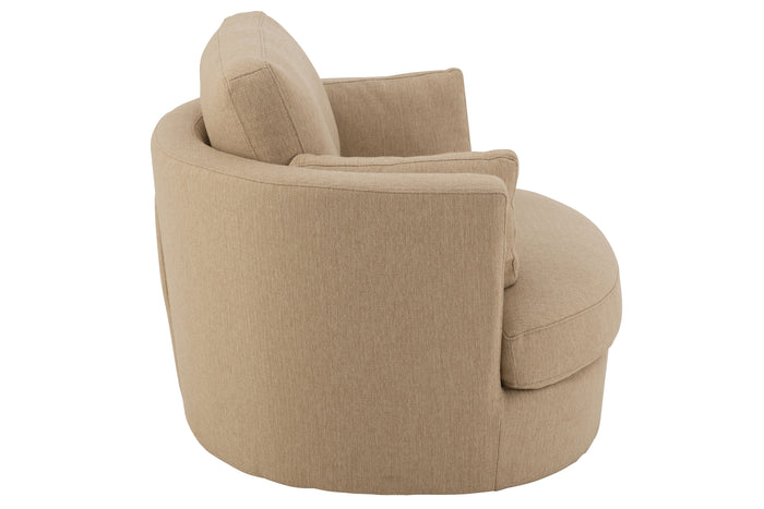 J-Line loungestoel Swiv - hout|textiel - beige