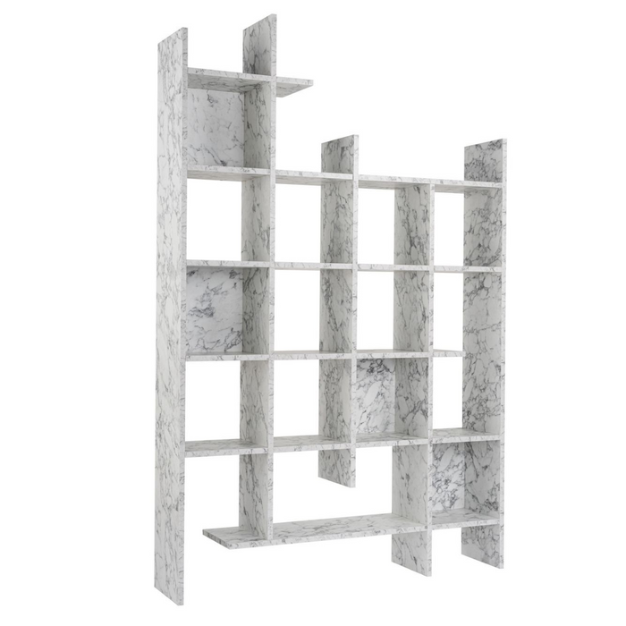 Calicosy - Boekenkast met 18 planken MANCO - H188 cm - Marmereffect