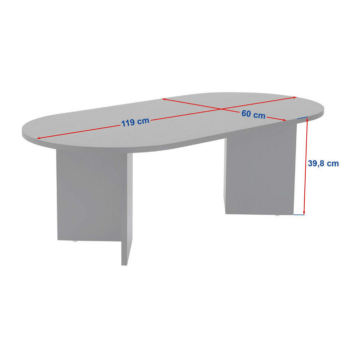 Calicosy - Ovale salontafel B119 cm - IRIS - Zwart Eikenlook