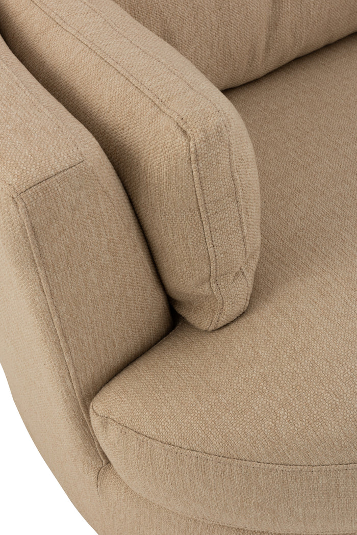 J-Line loungestoel Swiv - hout|textiel - beige