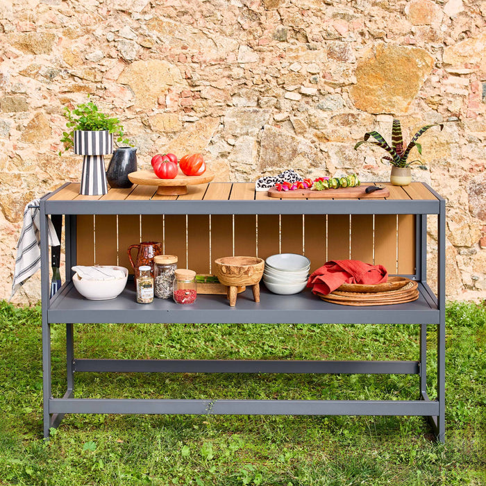 sweeek - Buitenkeuken tafel van aluminium en polywood