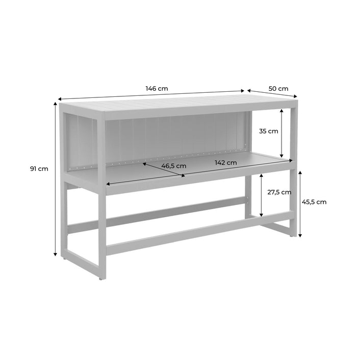sweeek - Buitenkeuken tafel van aluminium en polywood