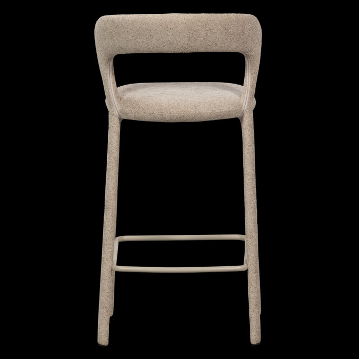 WOOOD Noble Barstoel - Geweven Stof - Zand - 95x48x52