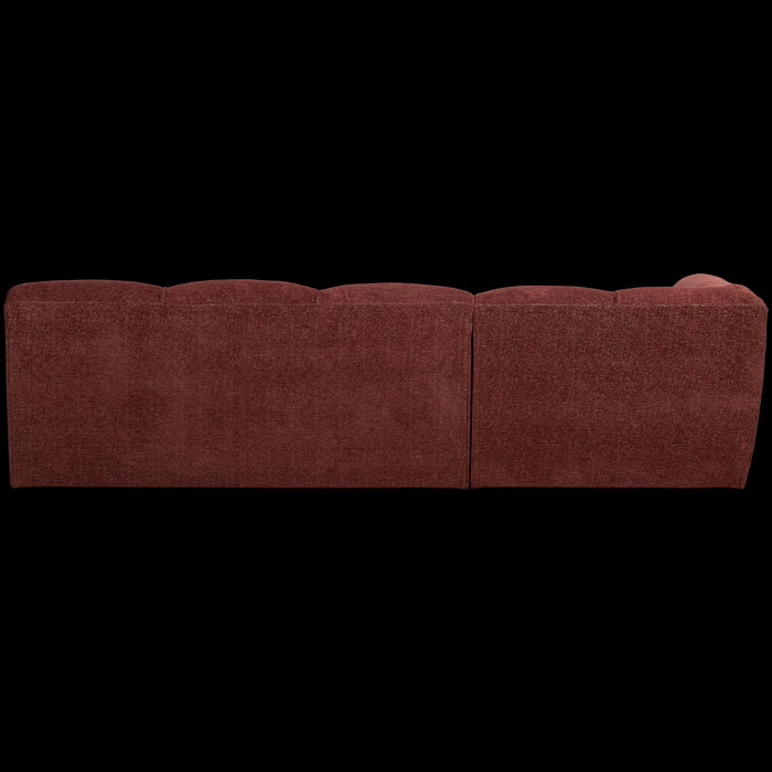 WOOOD Tibas Chaise Longue Bank Links - Geweven Stof - Wijnrood