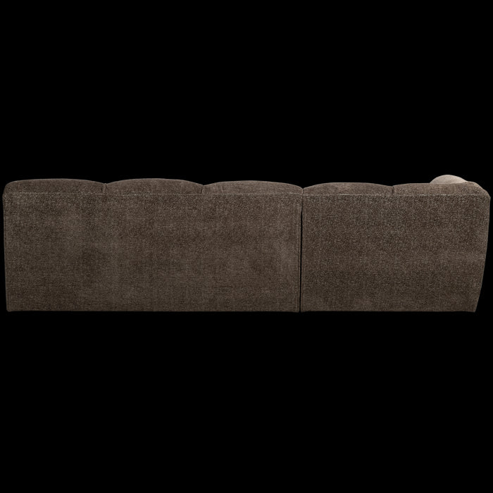 WOOOD Tibas Chaise Longue Bank Links - Geweven Stof - Bruin