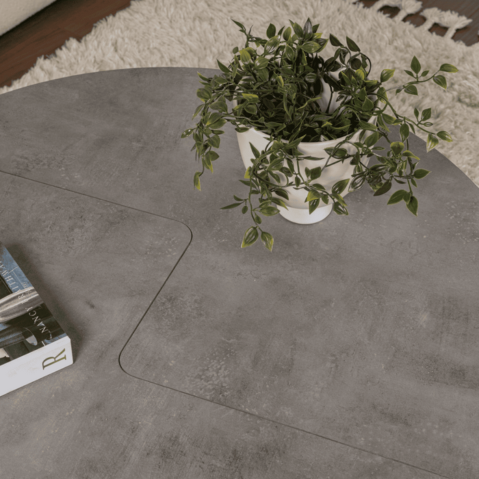 Calicosy - Set van 2 Salontafels MOIRA - B90 cm - Betongrijs