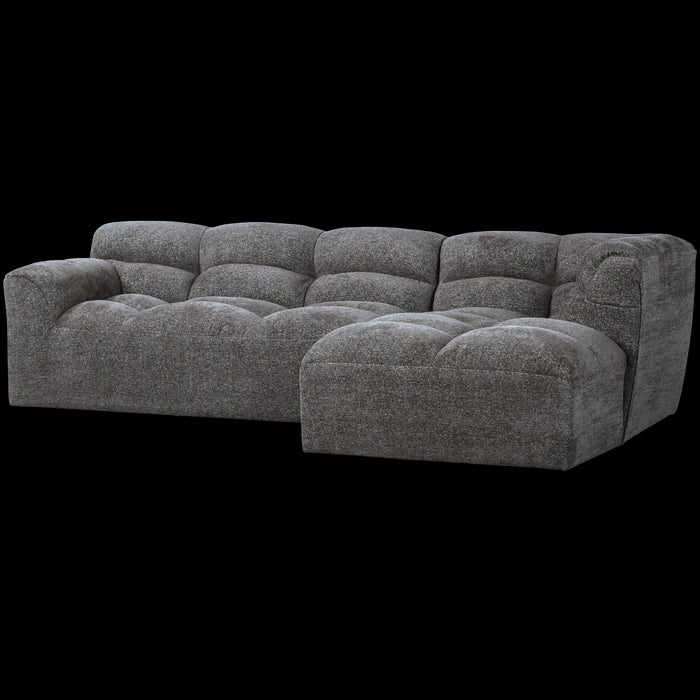 WOOOD Tibas Chaise Longue Bank Rechts - Geweven Stof - Grijs