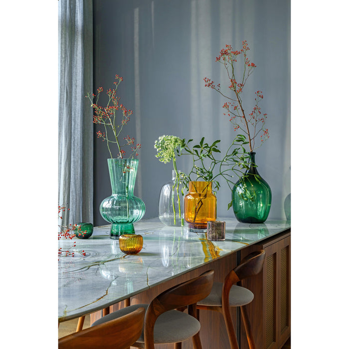 vtwonen Vaas - Bloemenvaas van Glas - Groen - 26x45cm